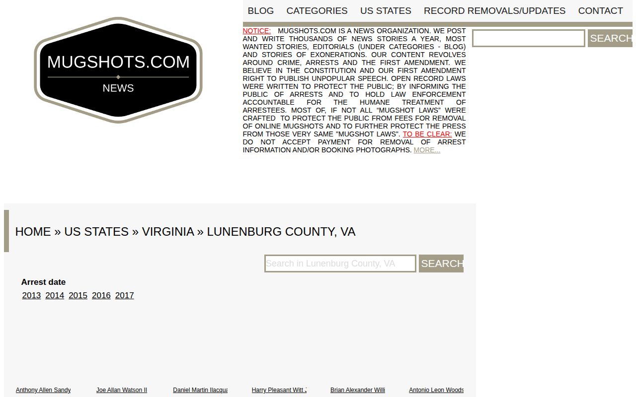 Lunenburg County historic secondary mugshot landscape source