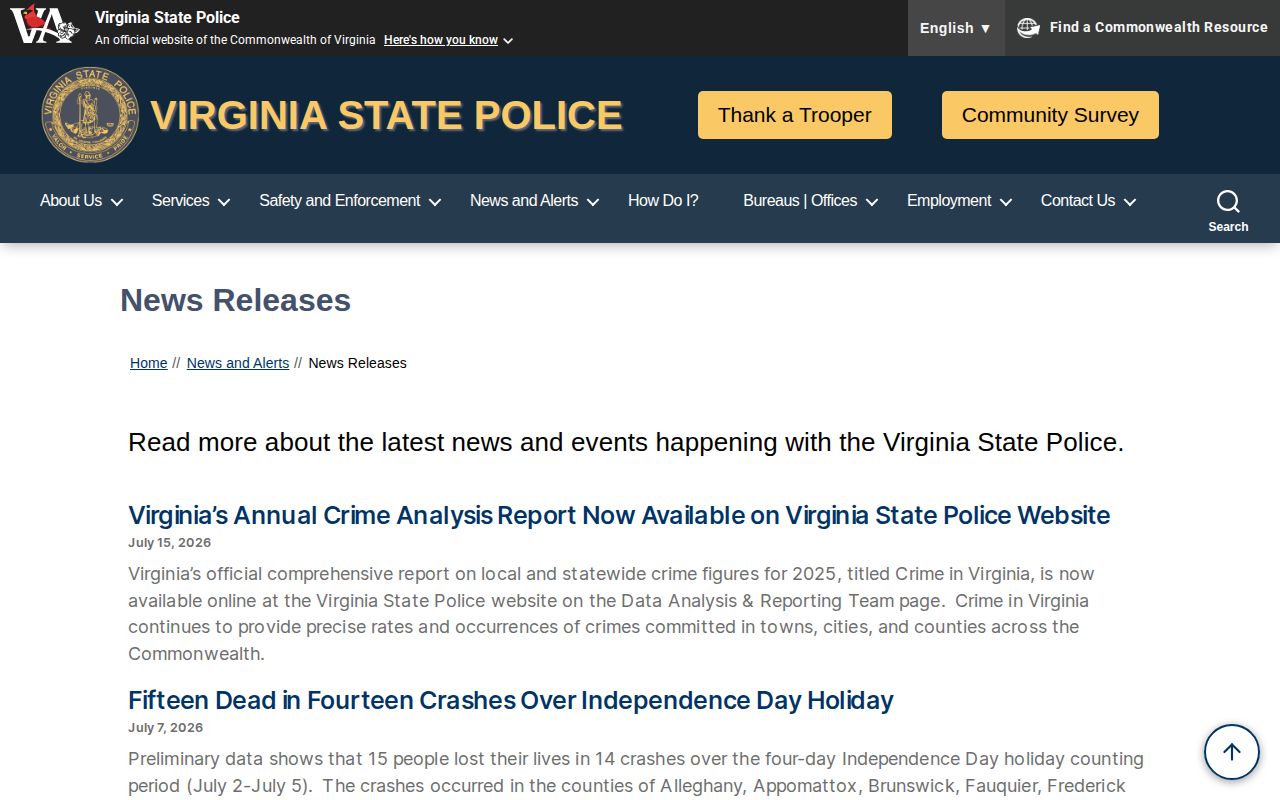Lunenburg County official Virginia State Police news release source